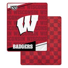 Pegasus - Wisconsin Badgers 60" x 70" Diagonal Ghost Checkered Double-Sided Blanket - Multicolor