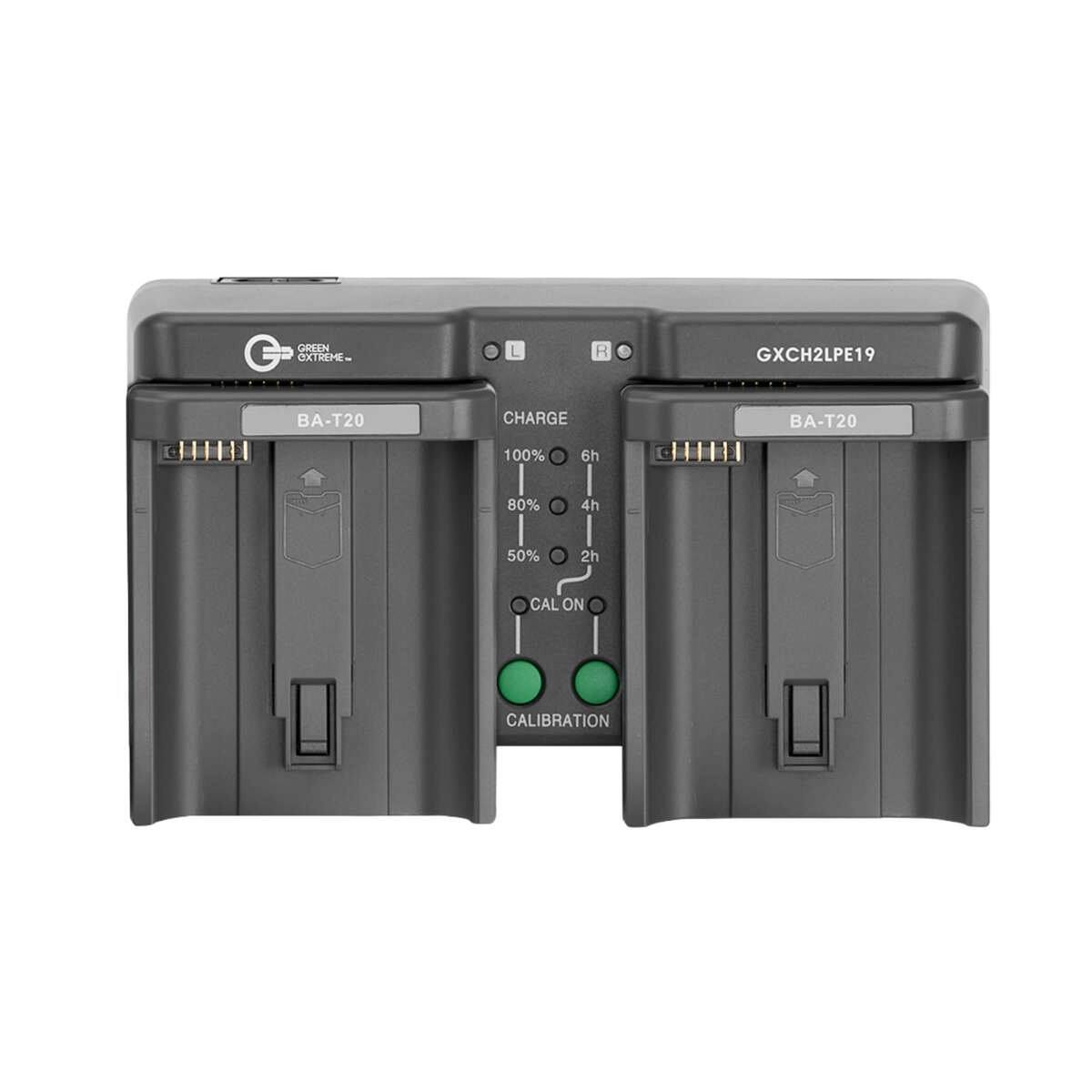 GREEN EXTREME  
GXCH2LPE19  
BA-T20  
CHARGE  
100% 6h  
80% 4h  
50% 2h  
CAL ON  
CALIBRATION