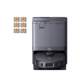 eufy - Refurbished Excellent - X10 Pro Omni Robot Vacuum + 6-Pack Large Capacity Dust Bags - Black