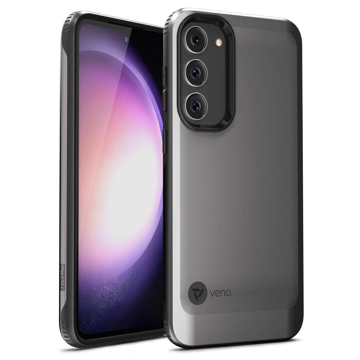 Vena - OutCross for Samsung Galaxy S23+ Case with Military Grade Dual Layer Drop Protection - Graphite Gray - Multicolored