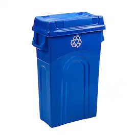 United Solutions - 23 Gallon Highboy Kitchen Recycling Bin with Swing Lid, Blue - Recycle Blue