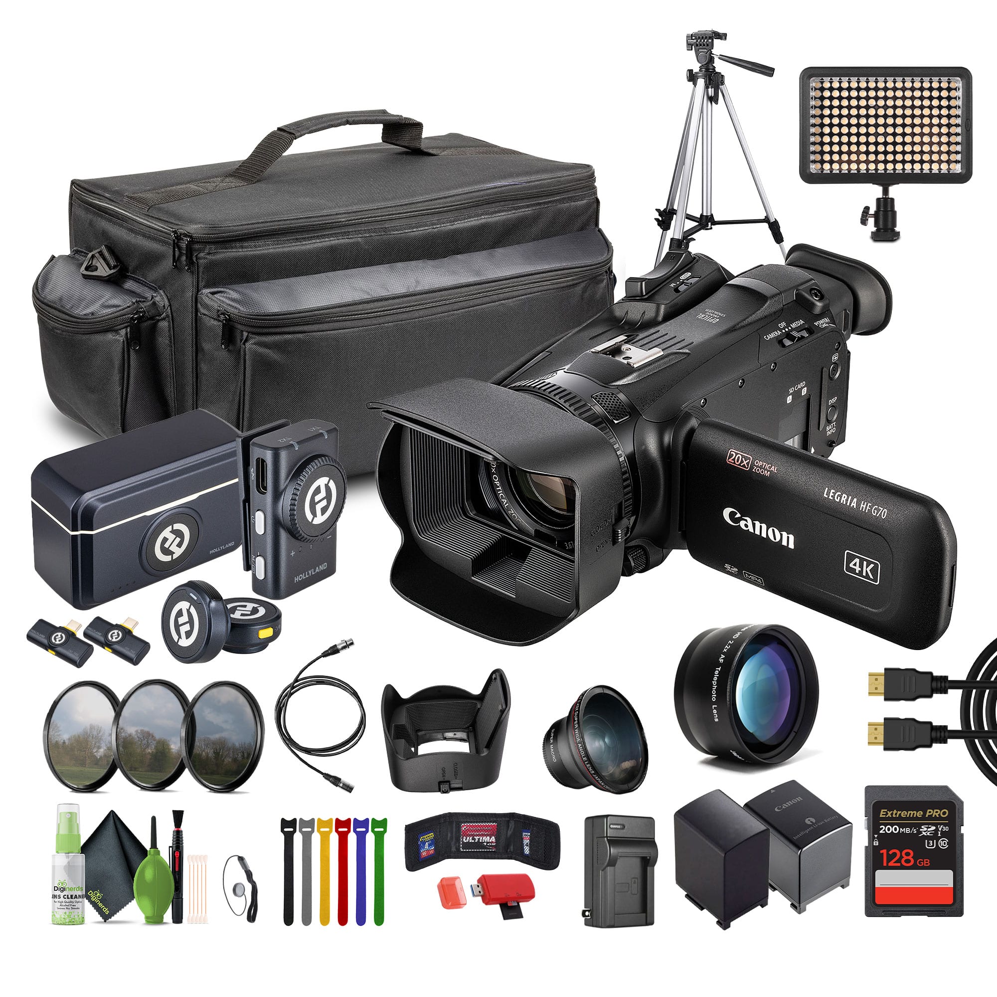Canon - LEGRIA HF G70 PAL UHD 4K Camcorder + 128GB Memory Card + Filter Kit + More (International Model)
