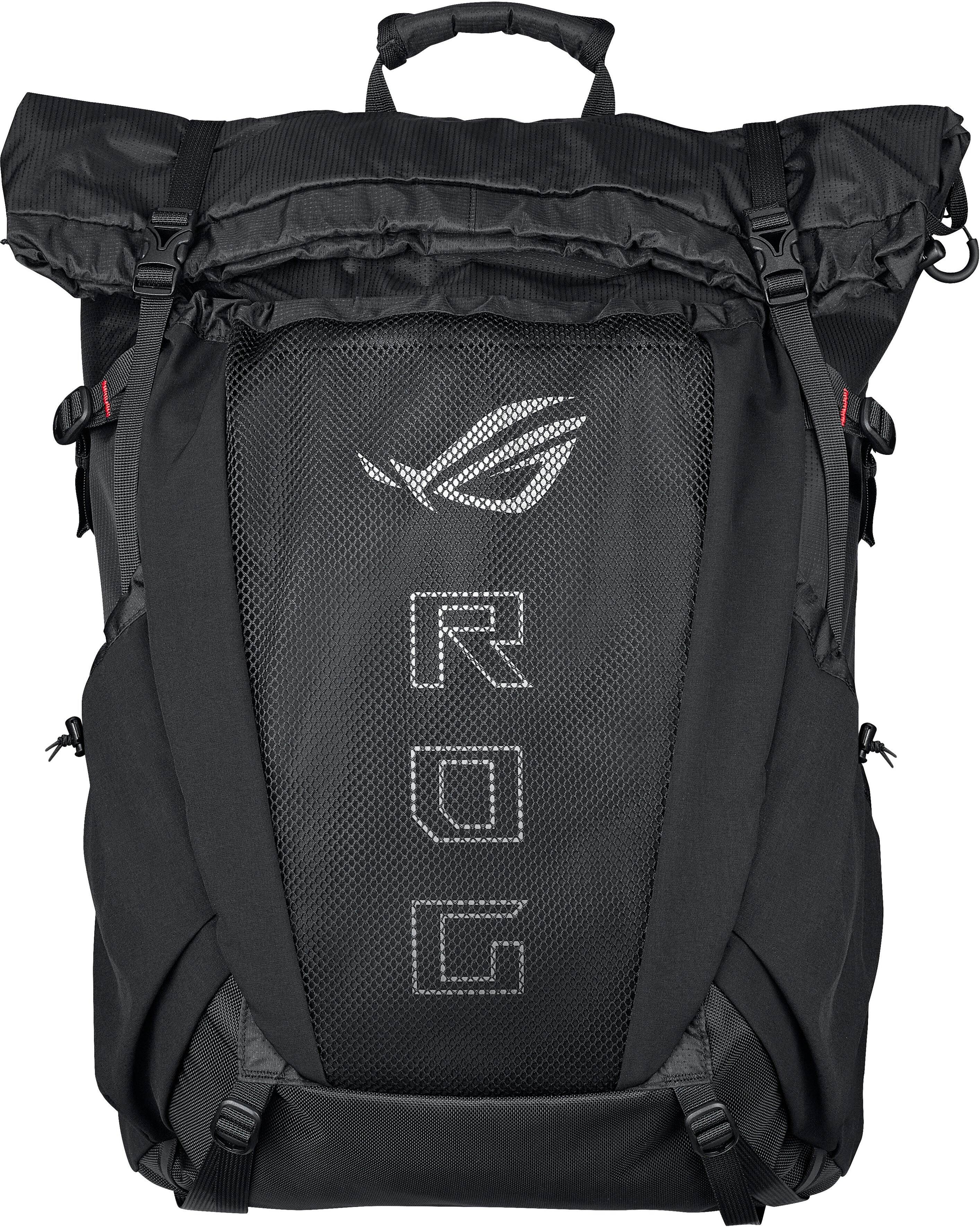 Alt View 13. ASUS - ROG Archer ErgoAir 40L Lightweight Modular Gaming Backpack with 18" Laptop Compartment and Waterproof Rain Cover - Black.