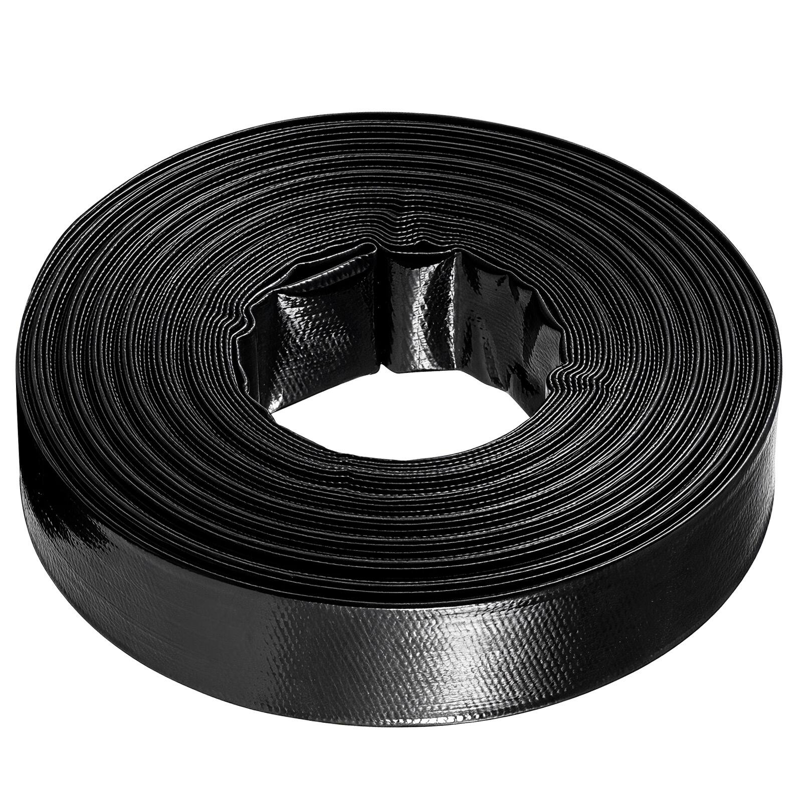 Alt View 5. VEVOR - Discharge Hose 2" x 100 ft PVC Lay Flat Backwash Water Pump Hose, for Swimming Pool Sand Filter & Sump Pump, Heavy Duty - Black.