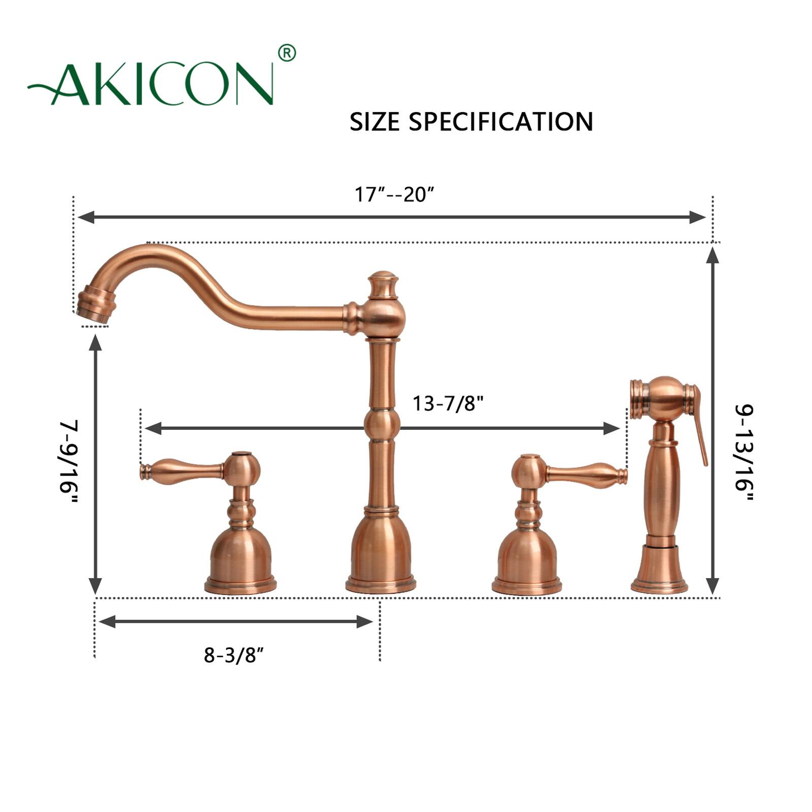 AKICON SIZE SPECIFICATION  
17" -- 20"  
7-9/16"  
13-7/8"  
9-13/16"  
8-3/8"