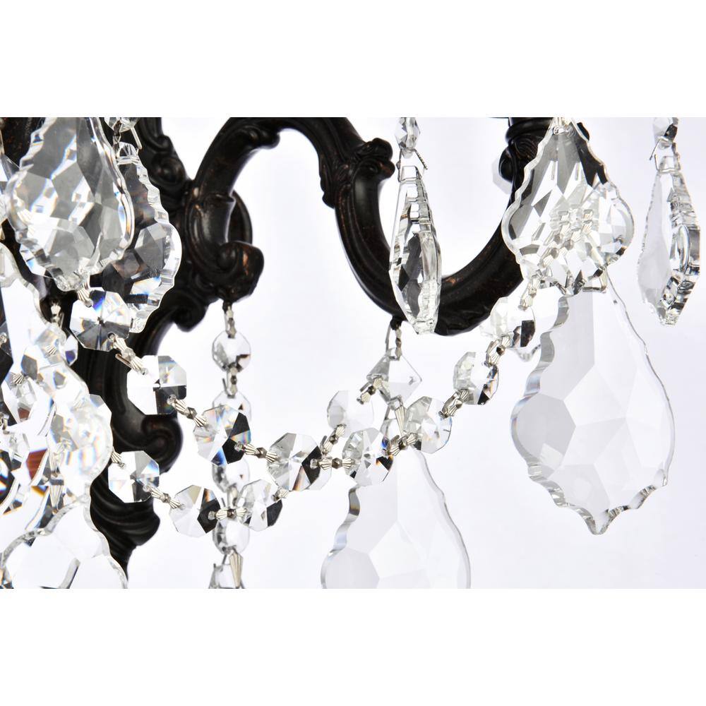 Alt View 2. Elegant Lighting - Monarch 3 light Dark Bronze Wall Sconce Clear Royal Cut Crystal - Dark Bronze.