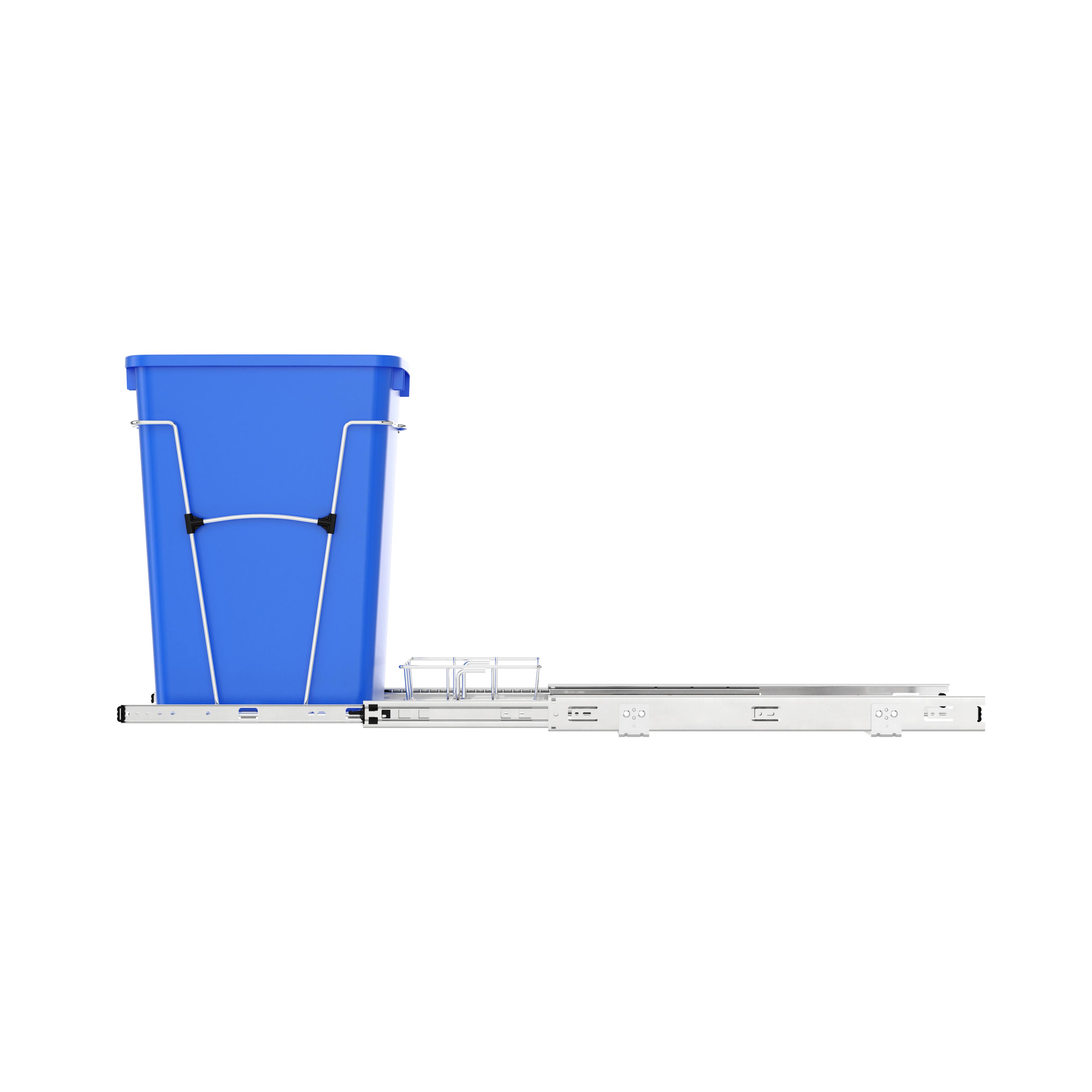 Alt View 4. Rev-A-Shelf - Rev-A-Shelf Pullout Trash Can 35 qt. for Kitchen Cabinets, Blue, RV-12KD-22C-S - Blue.