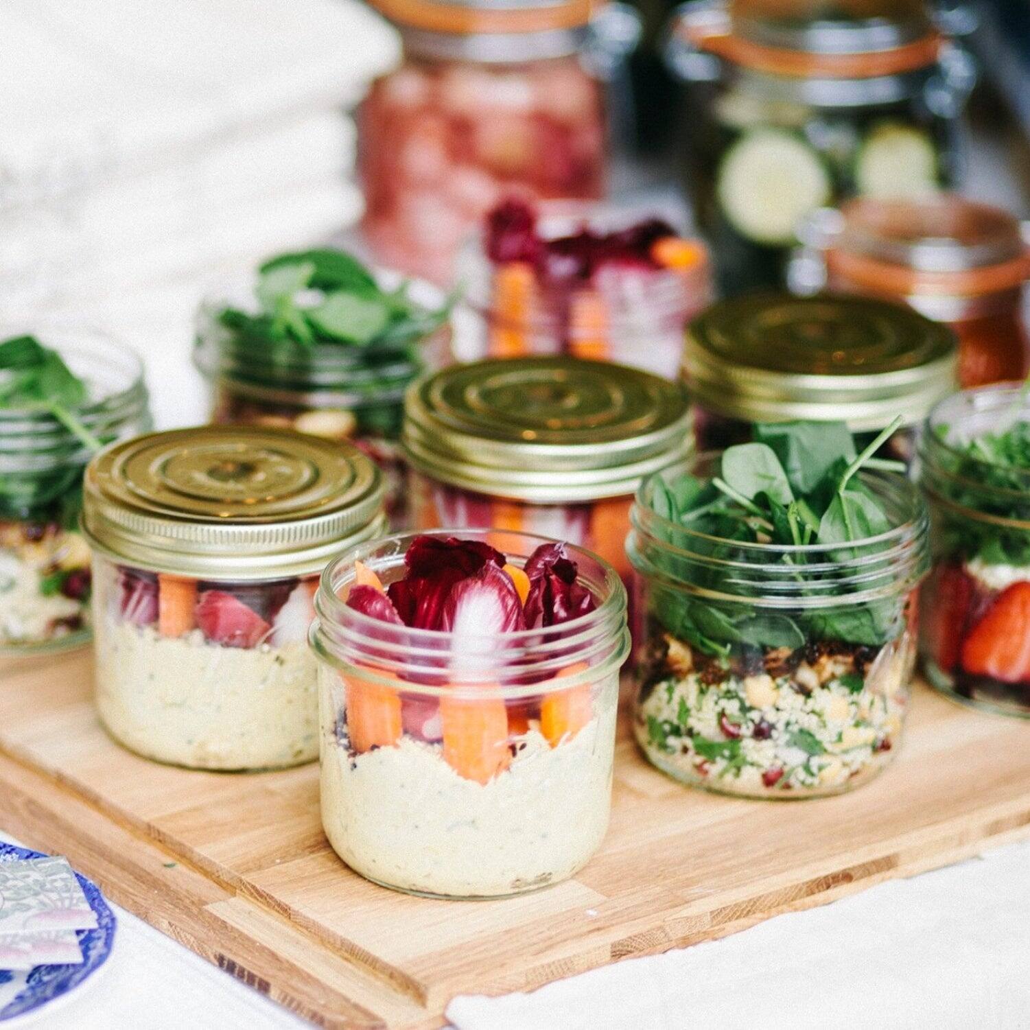 Alt View 2. Le Parfait - Familia Wiss Terrine - 500ml Wide Mouth French Glass Mason Jar w/ 2-Piece Gold Lid, 16oz/Pint (Pack of 6).