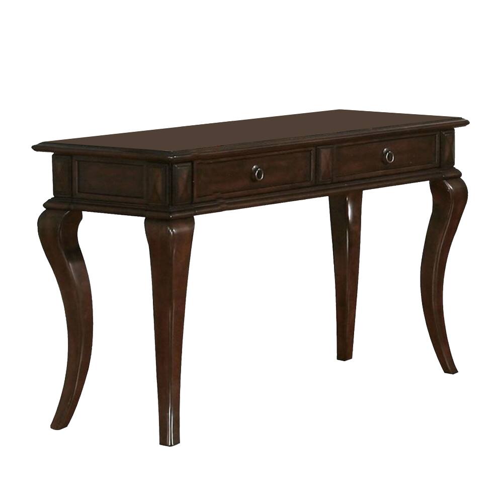 Alt View 3. Manhattan Lane - Transitional Style Wood and Metal Sofa Table with Drawers - Brown.