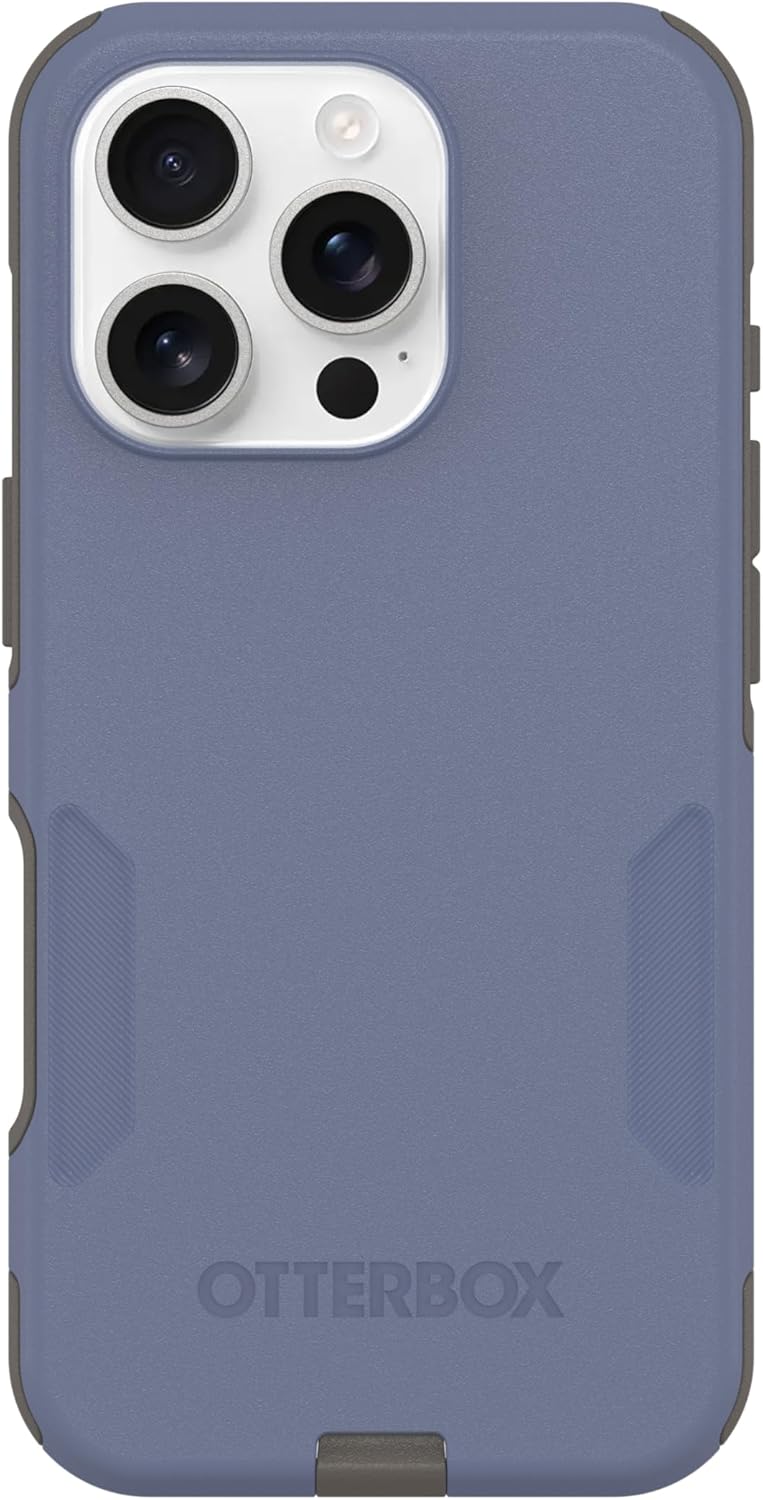Left. OtterBox - OtterBox - Commuter Series Hard Shell for MagSafe for Apple iPhone 16 Pro - Spiced Orchid (Blue & Grey).