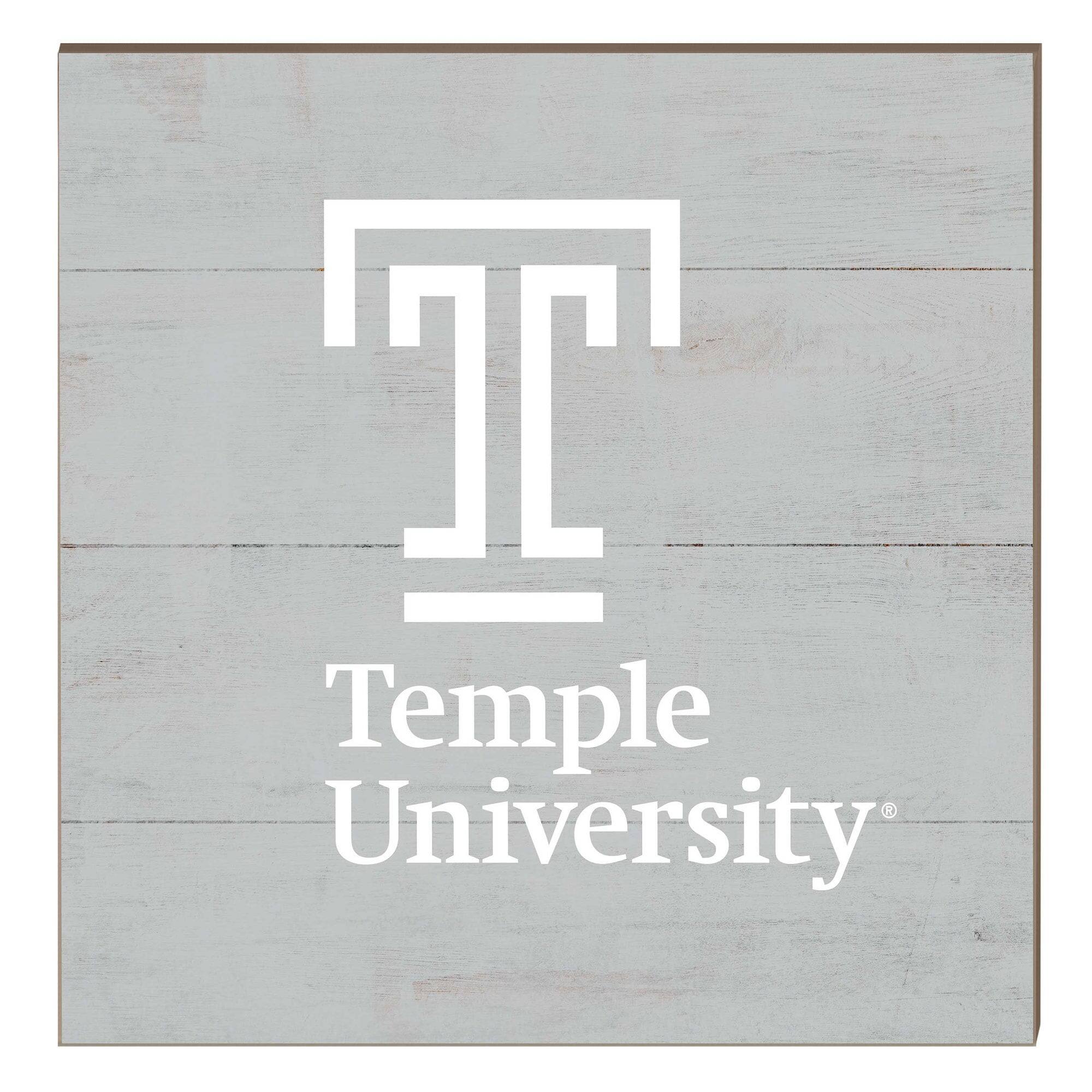 Temple Owls 10" x 10" Retro Team Sign