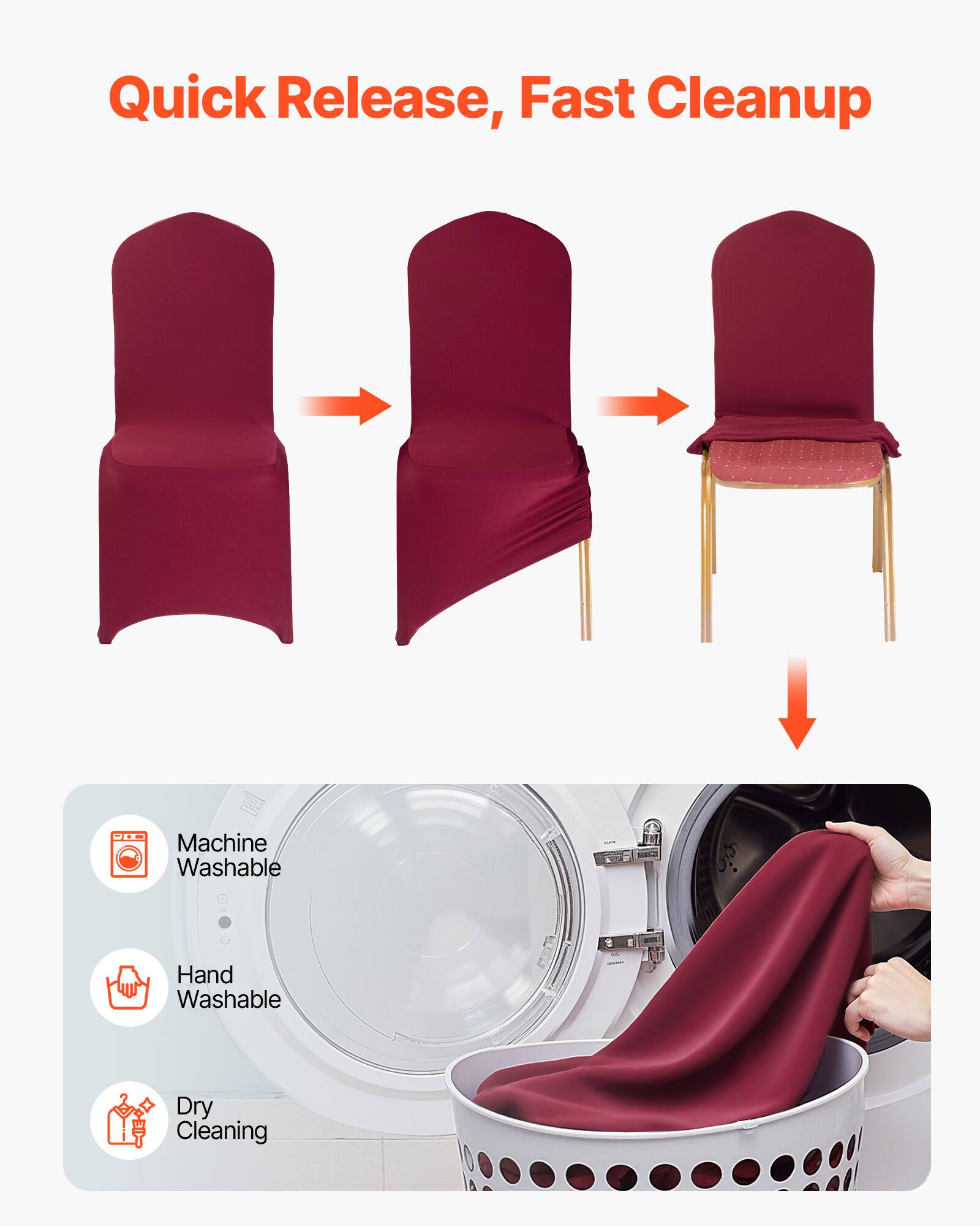 Quick Release, Fast Cleanup

Machine Washable  
Hand Washable  
Dry Cleaning