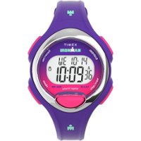 Timex - Women's Ironman Essential 30 34mm Watch - Purple Strap Digital Dial Purple Case - Purple - Front_Zoom