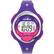 The image features a purple and pink Timex Ironman watch with a digital display. The watch face displays the time as 10:09. The watch has a stopwatch function, which is currently set to 02. The watch is designed for both indoor and outdoor use, and it is suitable for swimming. The watch is also equipped with an Indiglo feature, which provides a backlight for easy visibility in low light conditions.