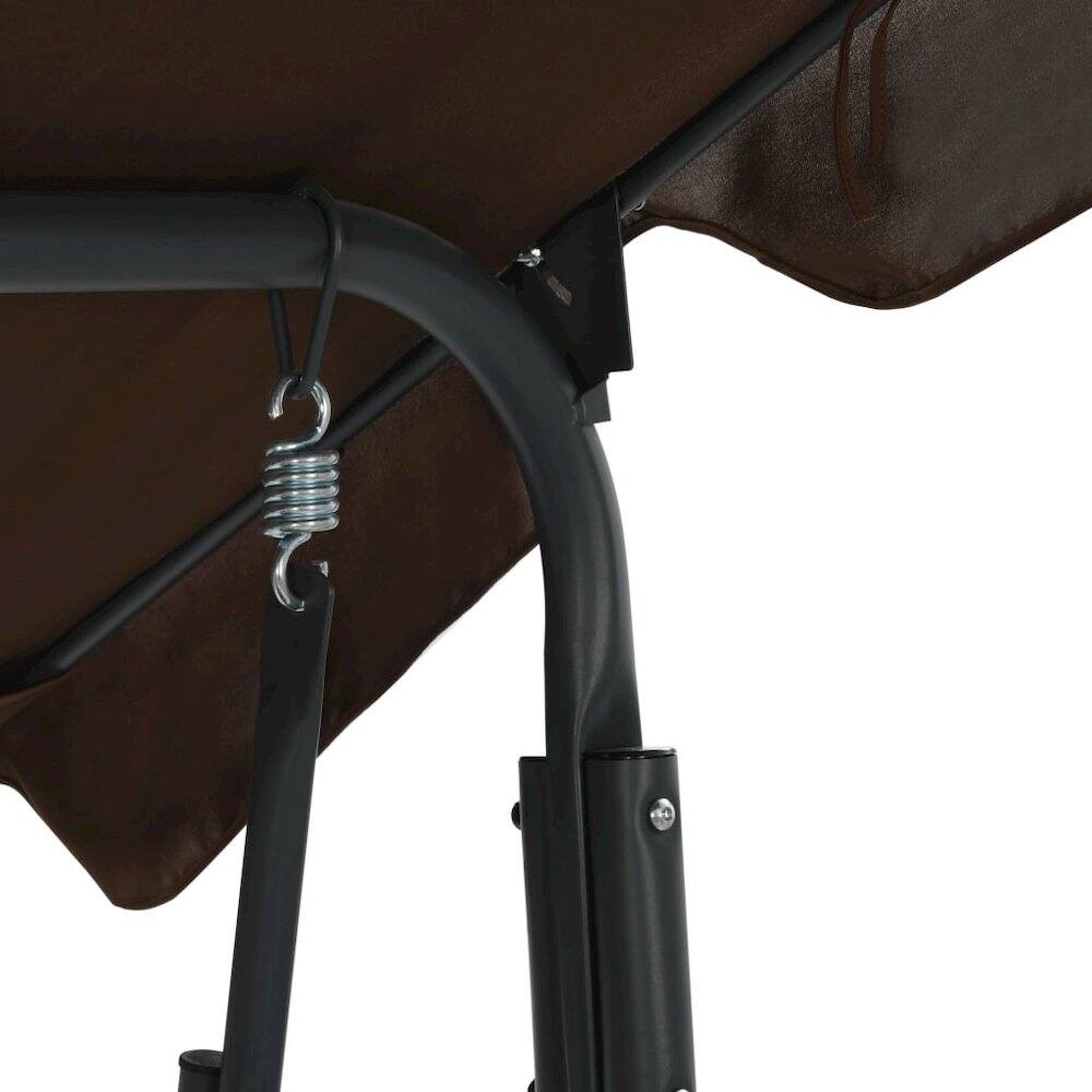 Alt View 1. vidaXL - Garden Swing Seat Powder-coated steel frame - Brown.