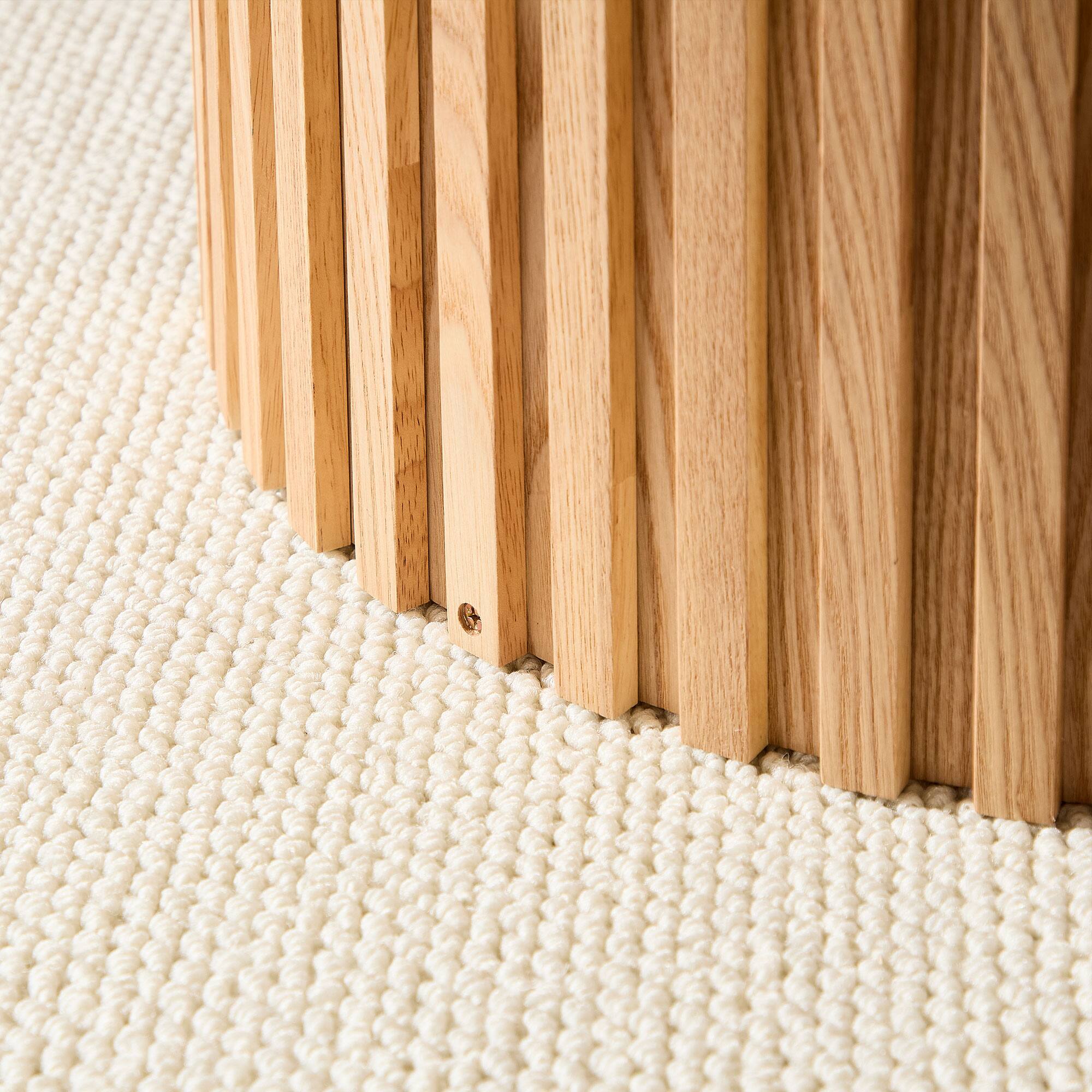 Back. Tiramisubest - 46.45 inch MDF Dining Table for Dining Room Round Dinner Tables Mid-Century Modern Table, OAK - Oak.