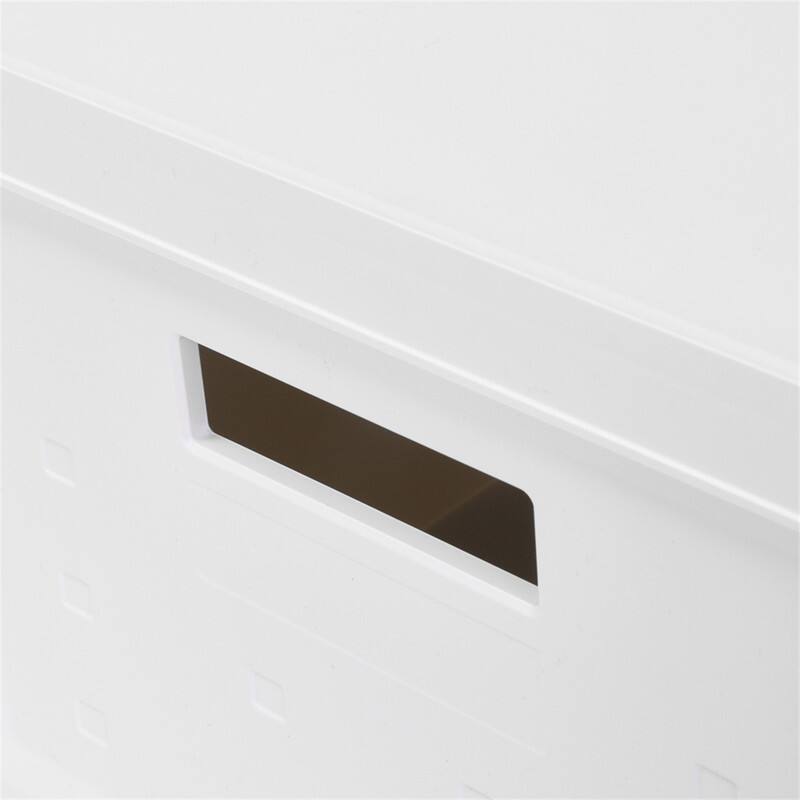 Alt View 2. HTUTWOO - Set of 2 Collapsible Rolling File Boxes - Stackable Storage Organizer with Lids & Wheels, 10 Hanging Files for Home - White.