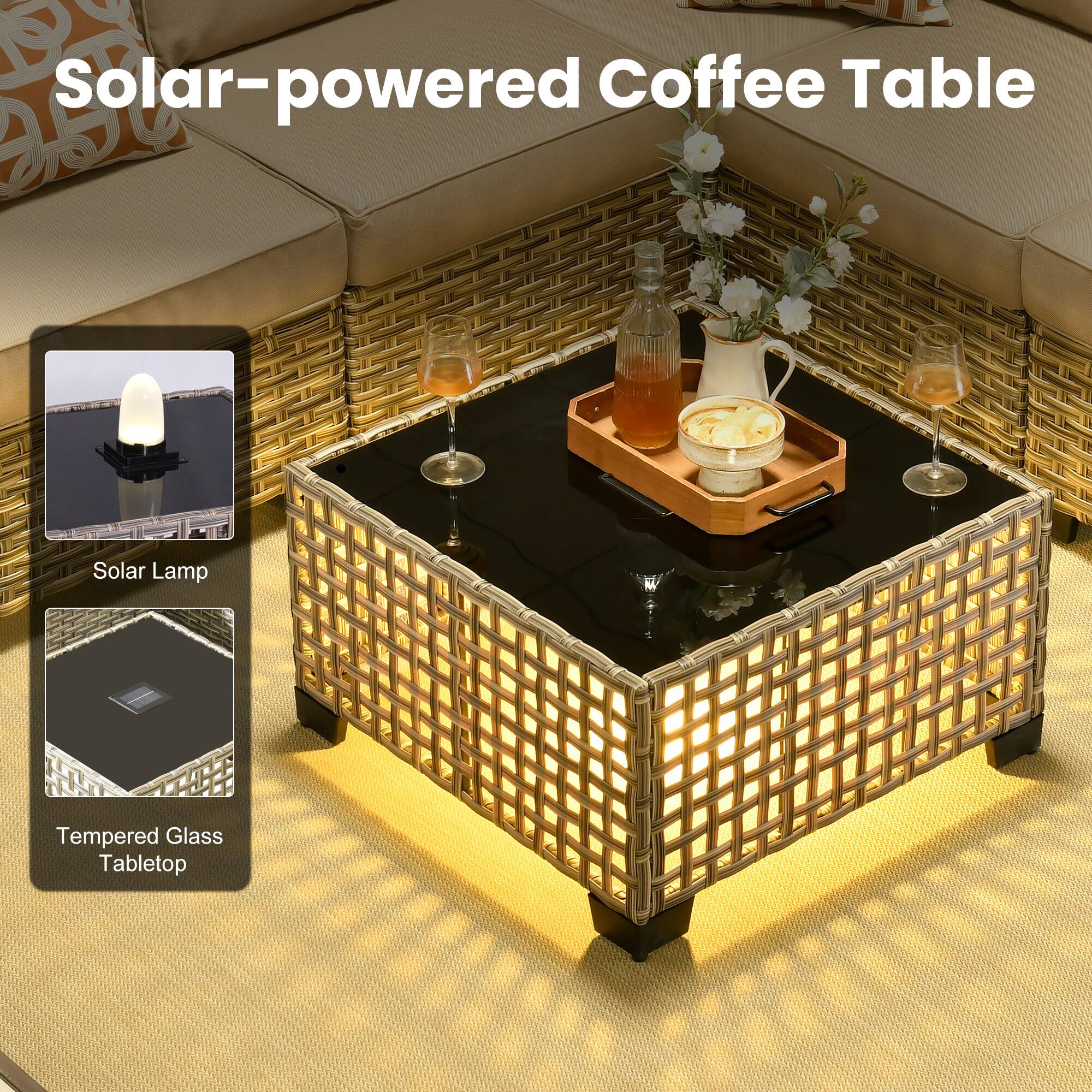 Solar-powered Coffee Table

Solar Lamp

Tempered Glass Tabletop