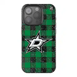 Keyscaper - NHL - Dallas Stars Plaid Bling iPhone Case - 15 - Multicolor