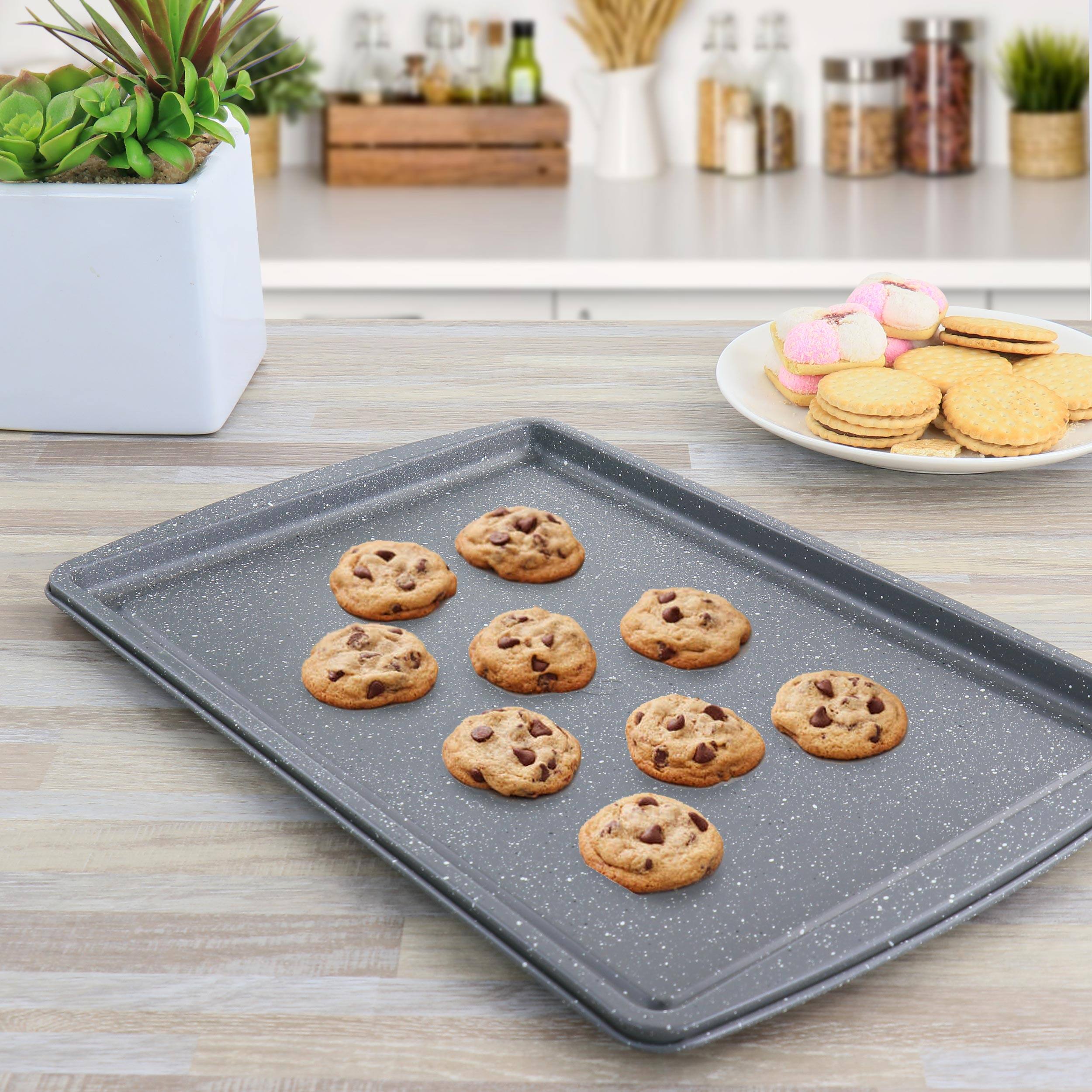 Alt View 5. Oster - Oster 3 Piece Carbon Steel Cookie Sheet in Greystone - Gray.