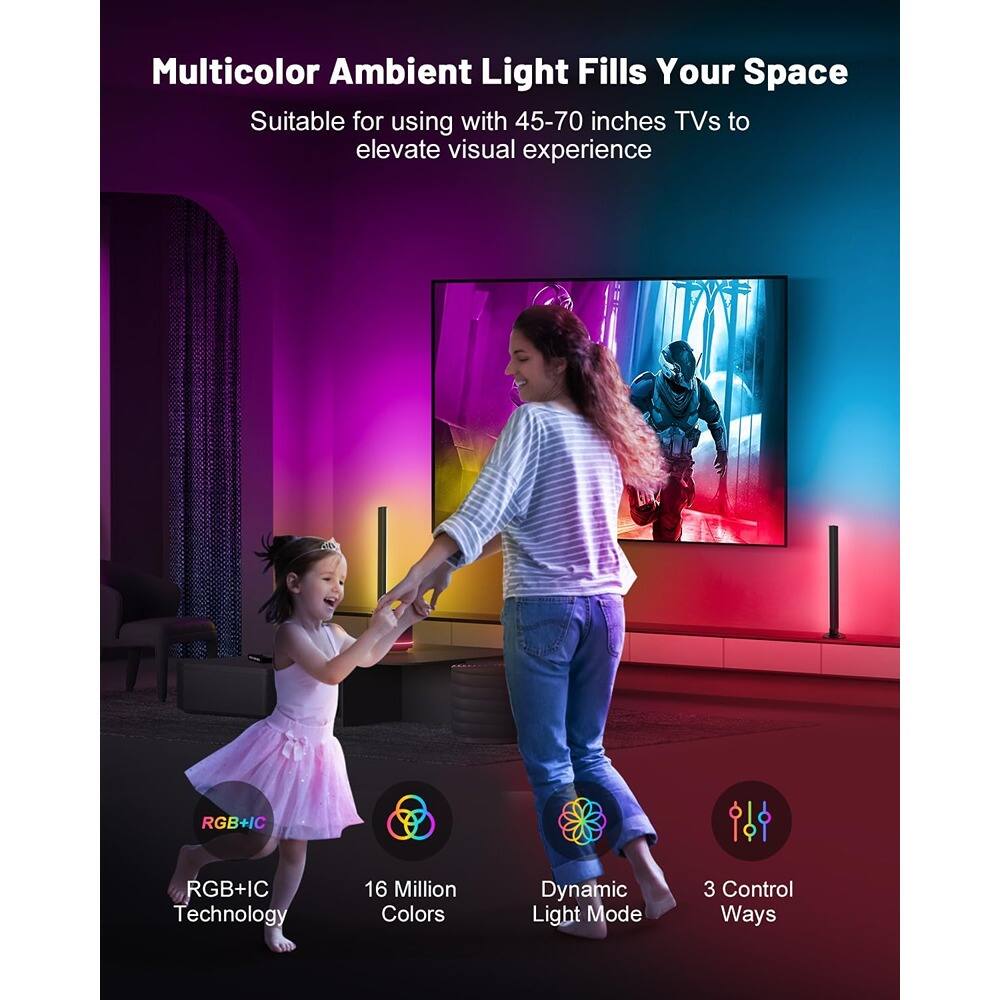 Multicolor Ambient Light Fills Your Space  
Suitable for using with 45-70 inches TVs to elevate visual experience  

- RGB+IC Technology  
- 16 Million Colors  
- Dynamic Light Mode  
- 3 Control Ways