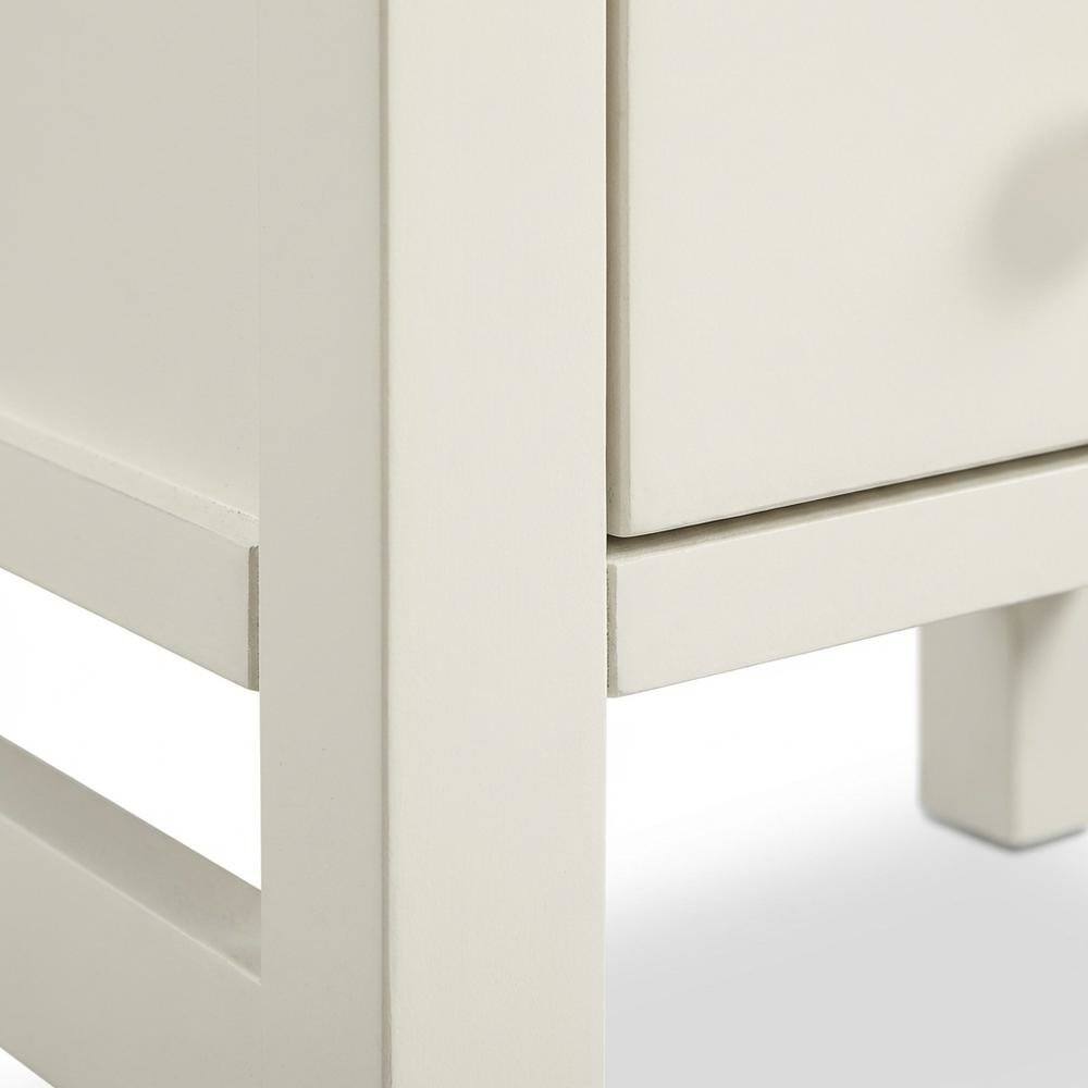 Alt View 1. FurniFact - Antique White Nightstand with 4 Drawers and Faux Keyhole Accents - White.