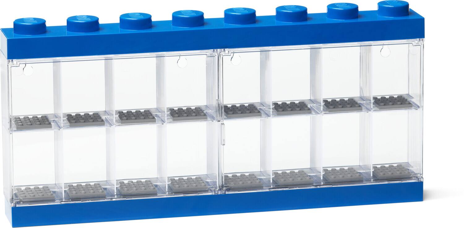 Front. Room Copenhagen - LEGO Minifigure Stackable Display Case 16, Blue - Collectibles - Multicolor.