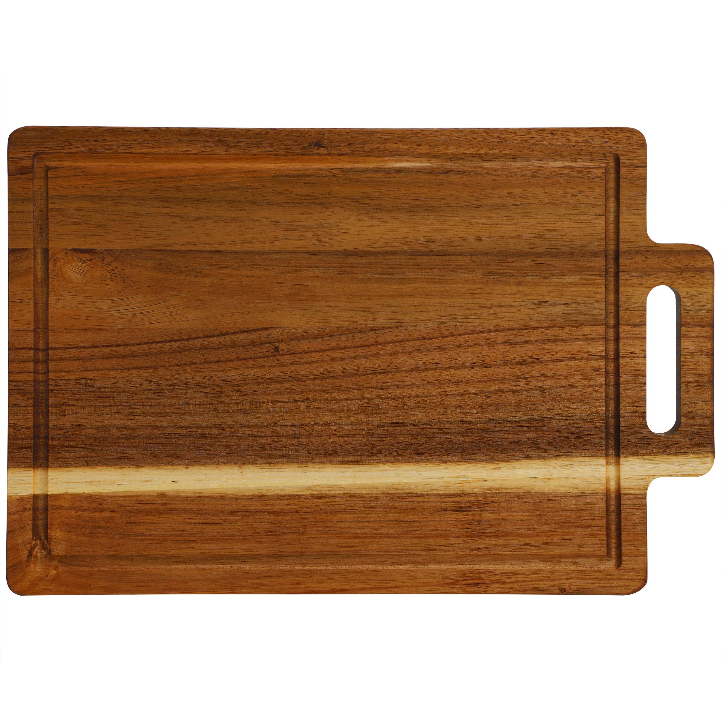 Alt View 1. MegaChef - MegaChef 16.5 x 11 Inch Acacia Wood Rectangle Serving Board with Handle - Brown.