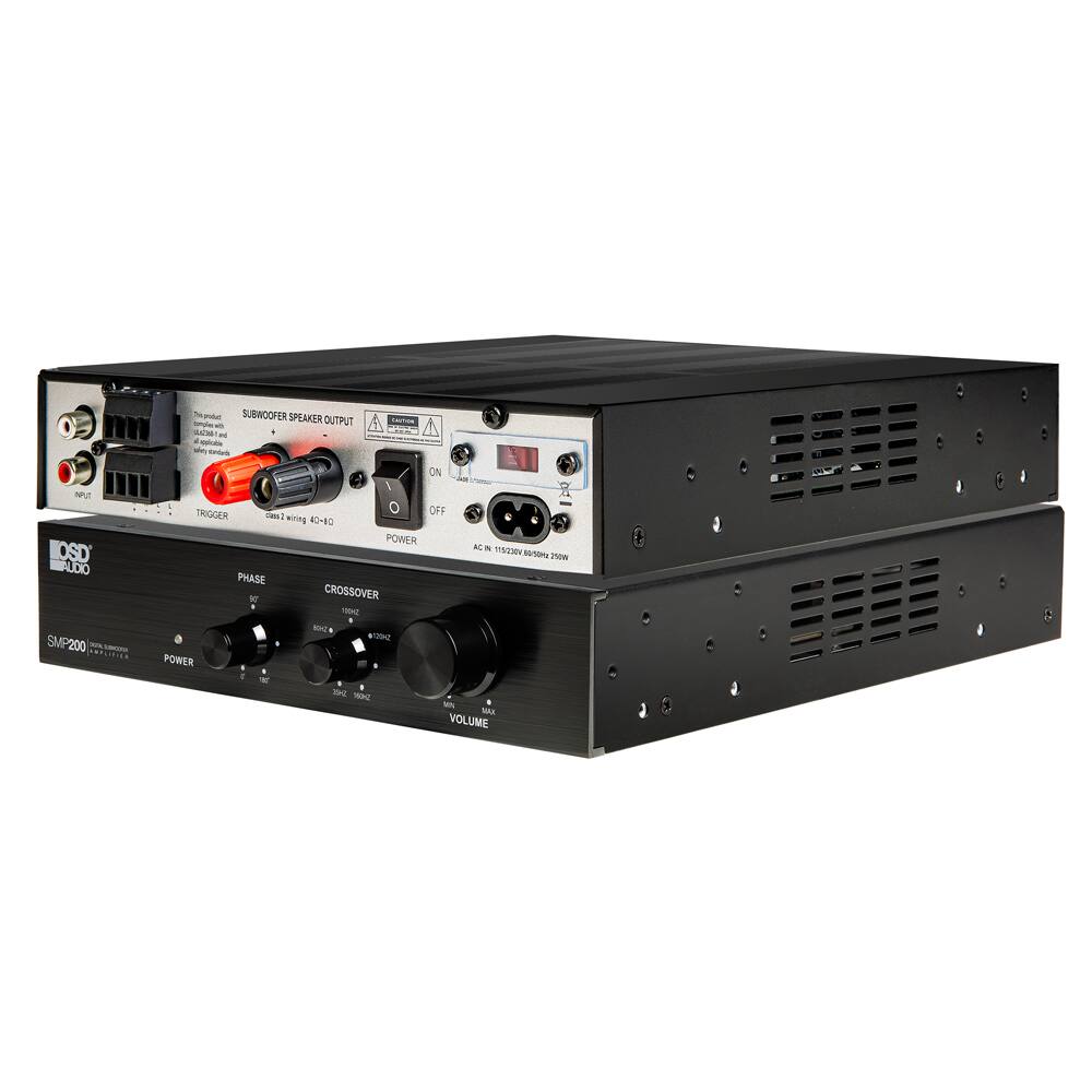 SUBWOOFER SPEAKER OUTPUT  
applicable  
ON  
NPVT HOSD AUCIO SMP200  
TRIGGER class2 OFF wiring 40-80 POWER PHASE W CROSSOVER 100 pas #120HZ POWER  
AC & 115/230V Withe 250W  
wt. at MAX VOLUME