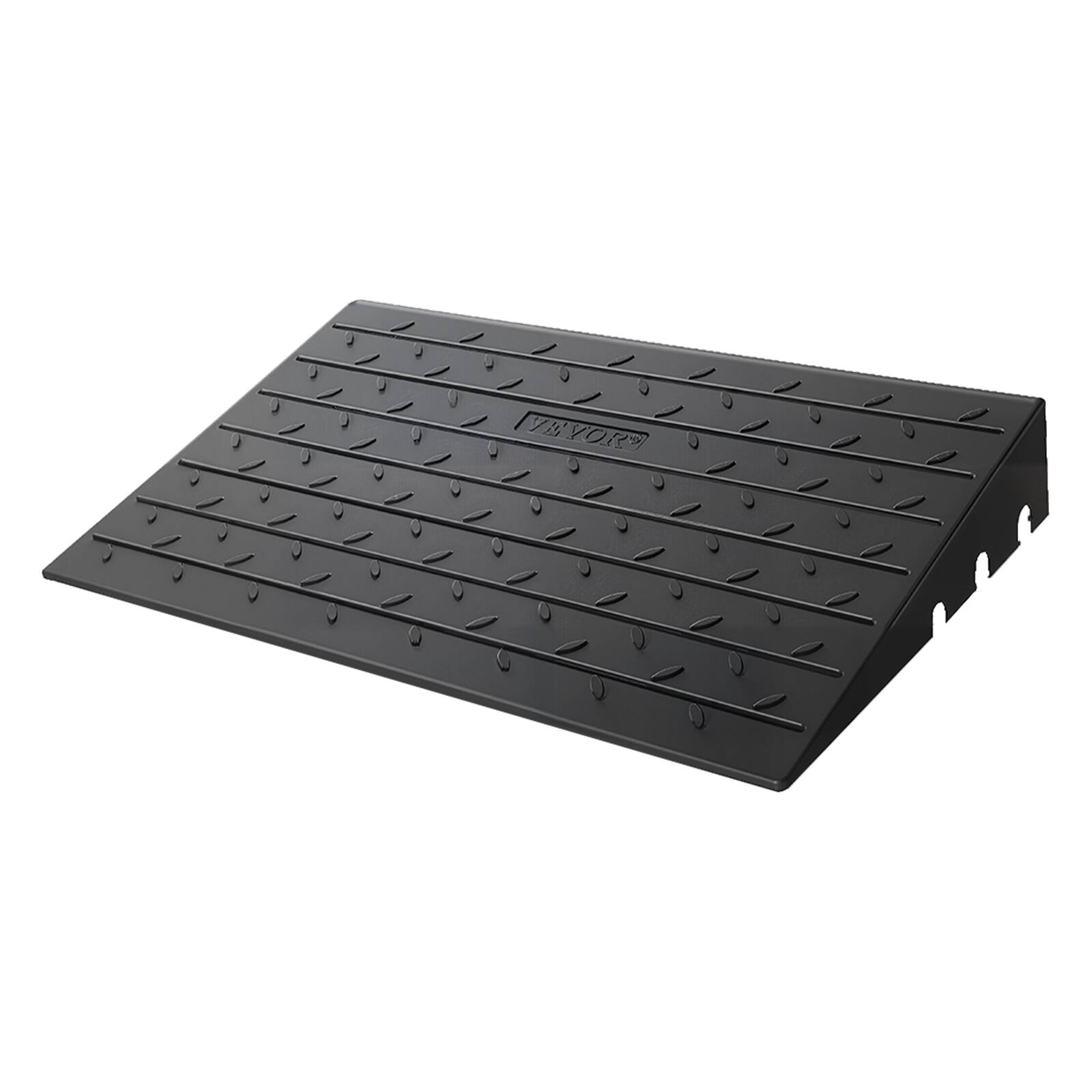 Alt View 5. VEVOR - Rubber Threshold Ramp, 2.6" Rise Threshold Ramp Doorway, 3 Channels Cord Cover Rubber Solid Threshold Ramp - Black.