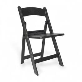 Flash Furniture - HERCULES Commercial Indoor/Outdoor Lightweight Wood Look Resin Folding Event Chair with Slatted Seat - Black