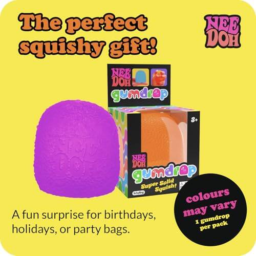 The perfect squishy gift!  
NEE DOH gumdrop  
NEE DOH NC  
NEE DO DOH gumdrop  
Solid Super Squish!  
Colours may vary  
A fun surprise for birthdays, holidays, or party bags.  
per pack