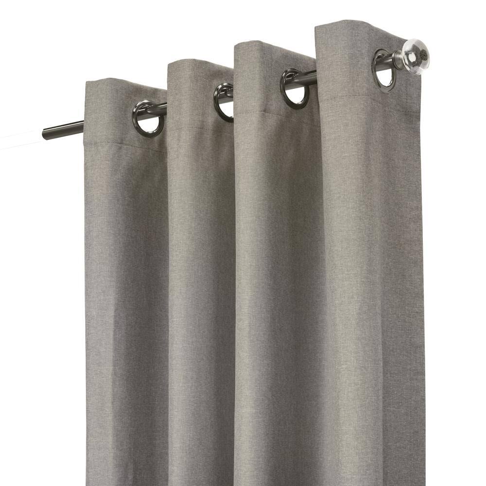 Left. Commonwealth Home Fashions - Thermaplus Edison Grommet Premium Quality Blackout Curtains Panel for Bedroom 52" x 108" Light Grey - Light Grey.