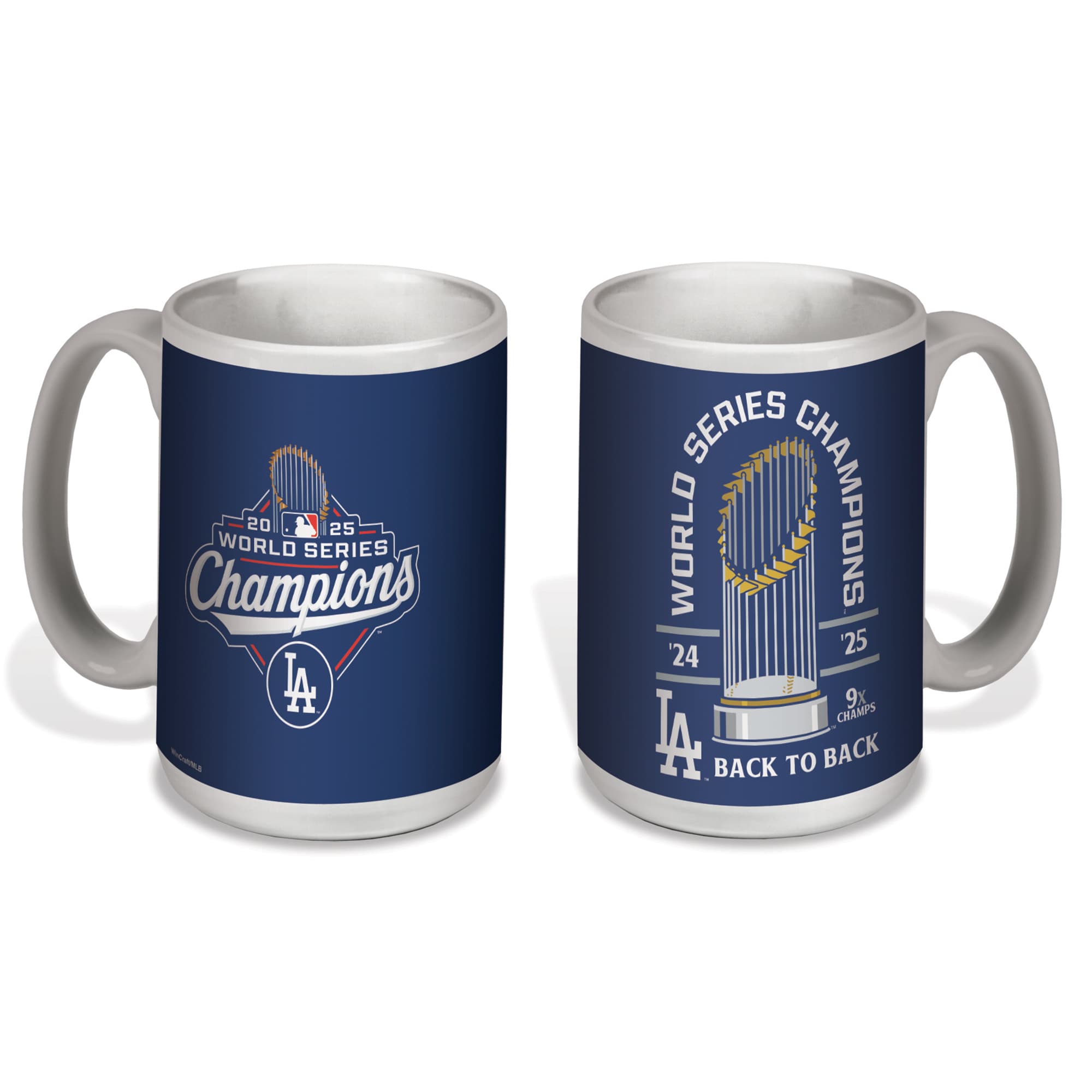 Alt View 2. WinCraft - Los Angeles Dodgers Back-To-Back World Series Champions 15oz. Full Color Ceramic Mug - Multicolor.