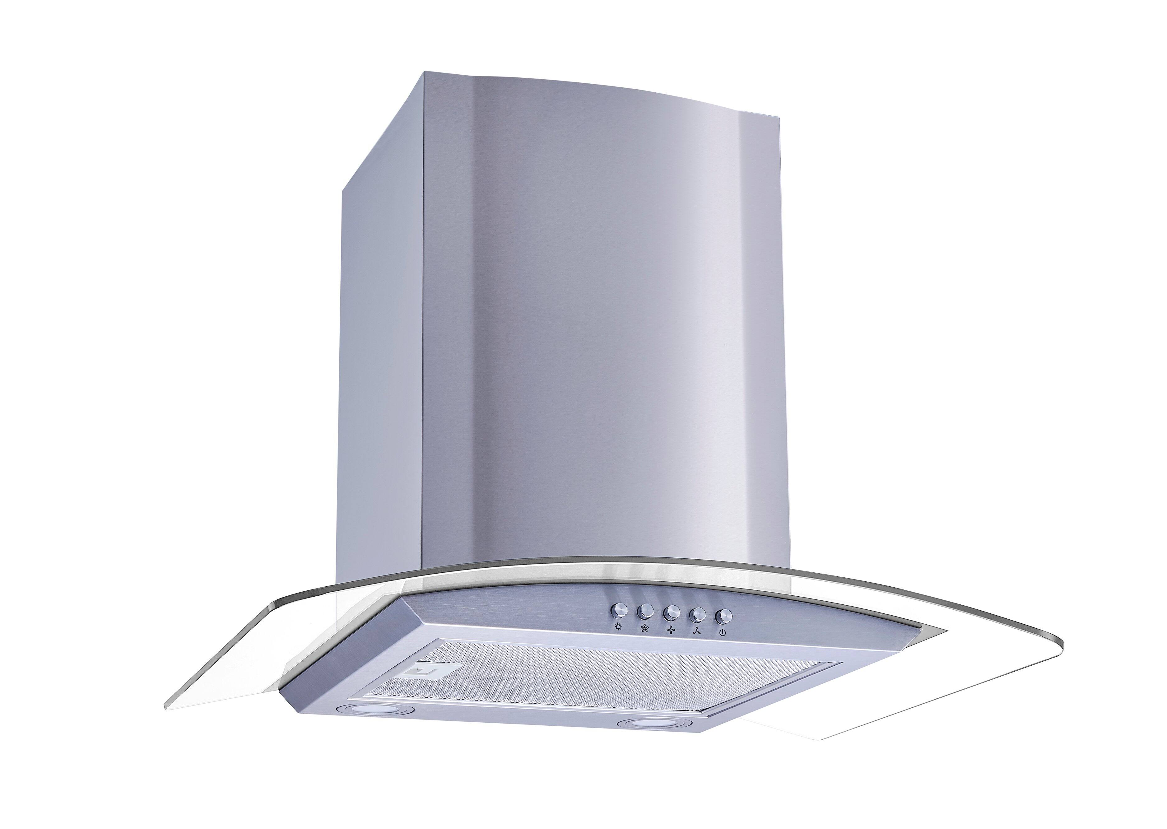 Angle. Winflo - Winflo 30 inch Convertible 300 CFM Stainless Steel Wall Mount  Range Hood - Stainless Steel.