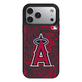 Keyscaper - MLB - Los Angeles Angels Paisley iPhone Magnetic Bump Case - 15 - Black