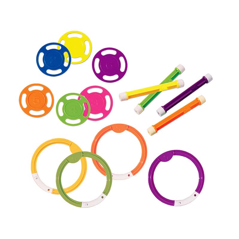 Swim Central - 3-in-1 Underwater Swimming Pool Diving Discs, Sticks and Rings Game Set - Yellow