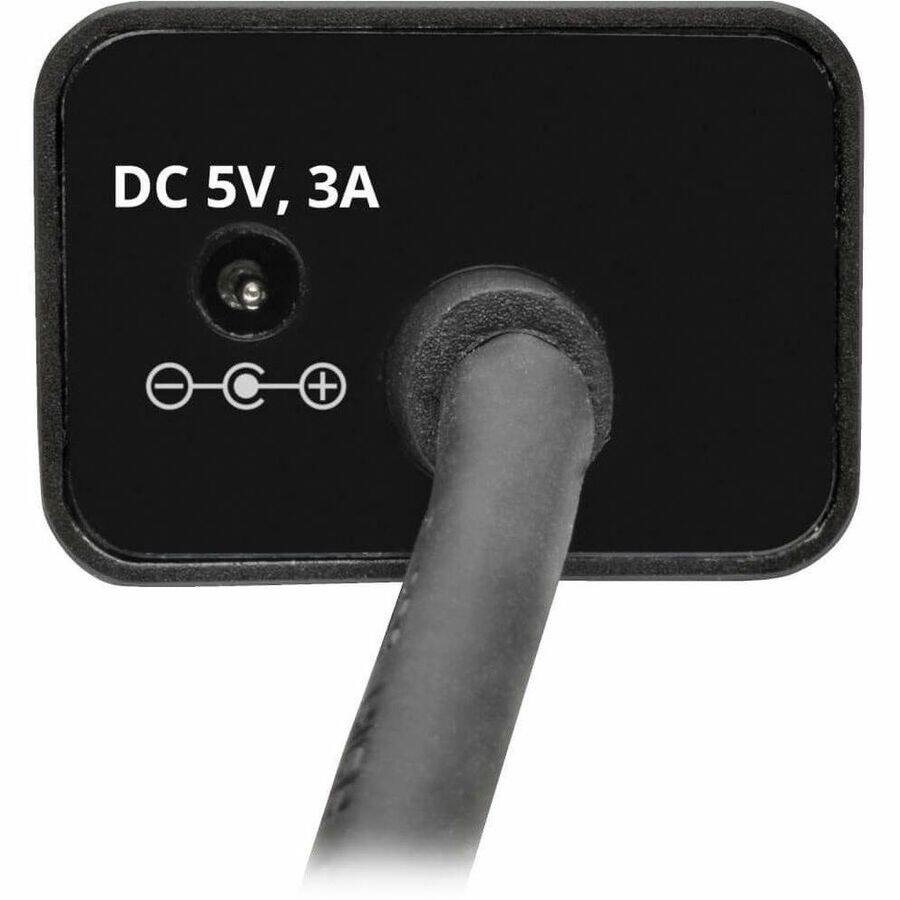 Alt View 4. Tripp Lite - Eaton Tripp Lite Series 7-Port USB-A Mini Hub - USB 3.x (5Gbps), International Plug Adapters, Aluminum Housing - USB 3.2 - Black.