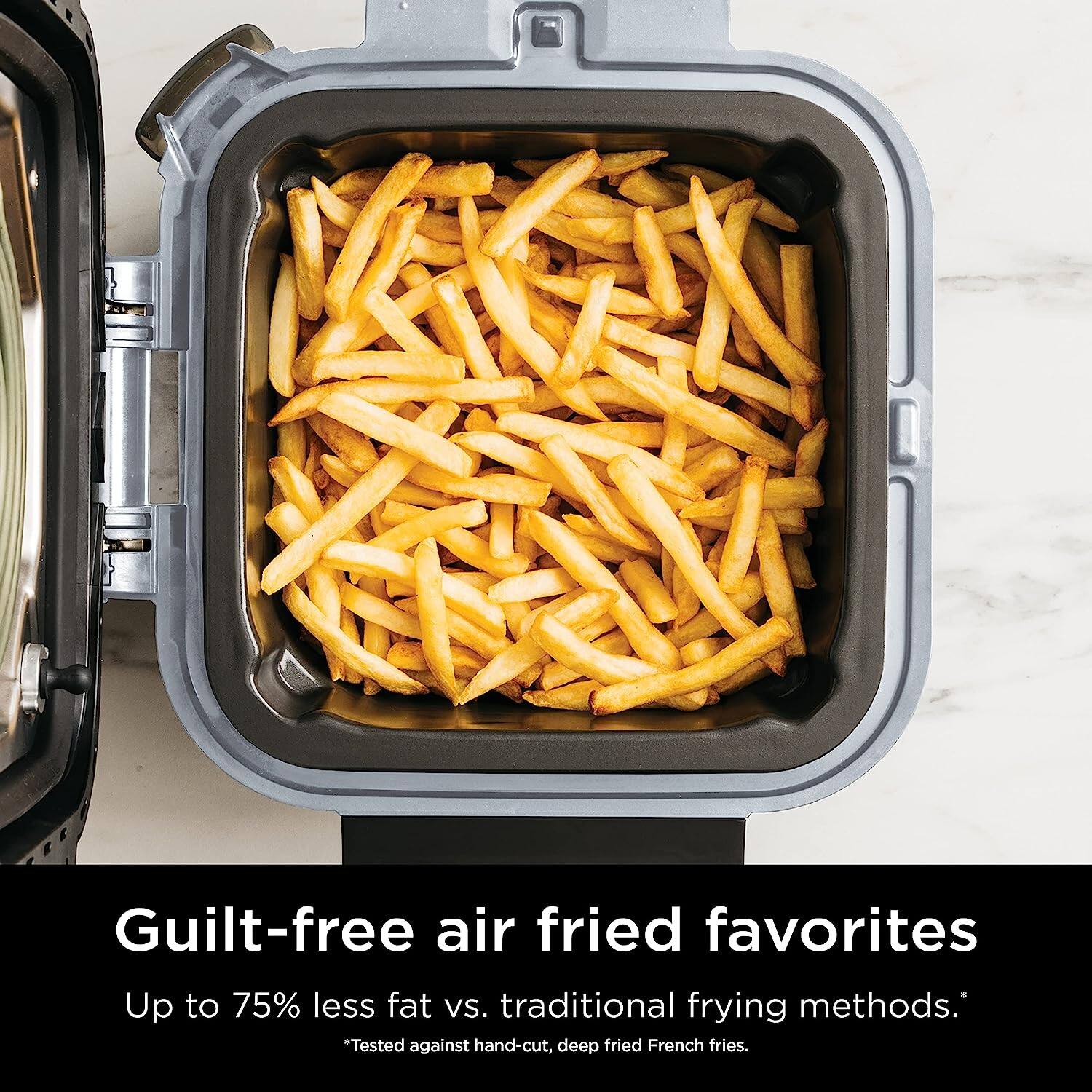 Guilt-free air fried favorites  
Up to 75% less fat vs. traditional frying methods.  
*Tested against hand-cut, deep fried French fries.