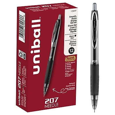 uni-ball - 207 Needle Retractable Gel Pens, Medium Point, 0.7mm, Black Ink, Dozen (1736097) price history on PriceWatchPro