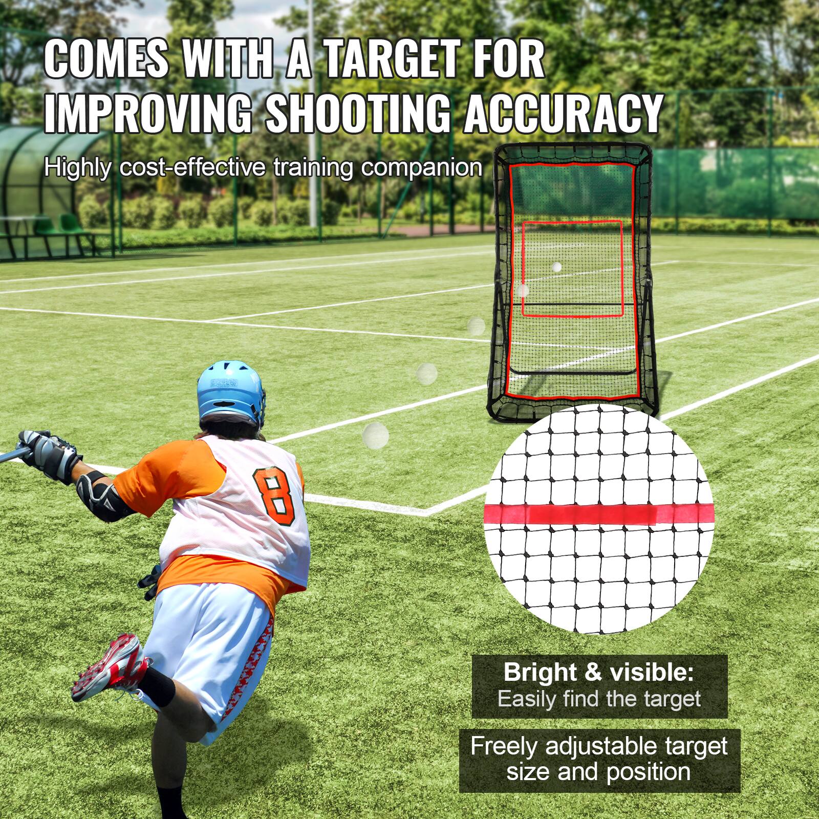COMES WITH A TARGET FOR IMPROVING SHOOTING ACCURACY, Highly cost-effective training companion, Bright & visible: Easily find the target, Freely adjustable target size and position