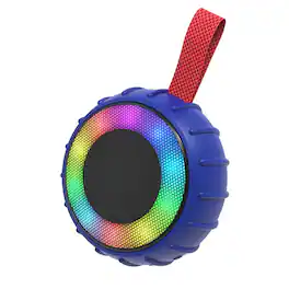 RCA - 5W Bluetooth Speaker, TWS, RGB Lights, USB/microSD/Aux, FM Radio, 3 Hr Play Time - Blue
