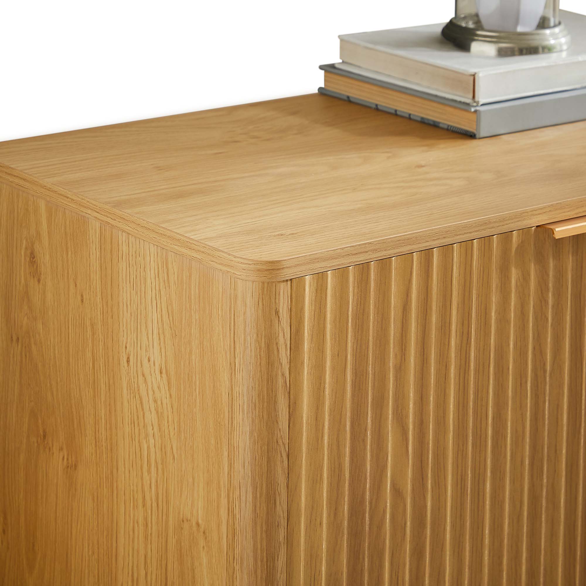 Alt View 7. Forest'nSky - 59-inch modern wavy sideboard, curved contour design storage cabinet,Natural - Natural.