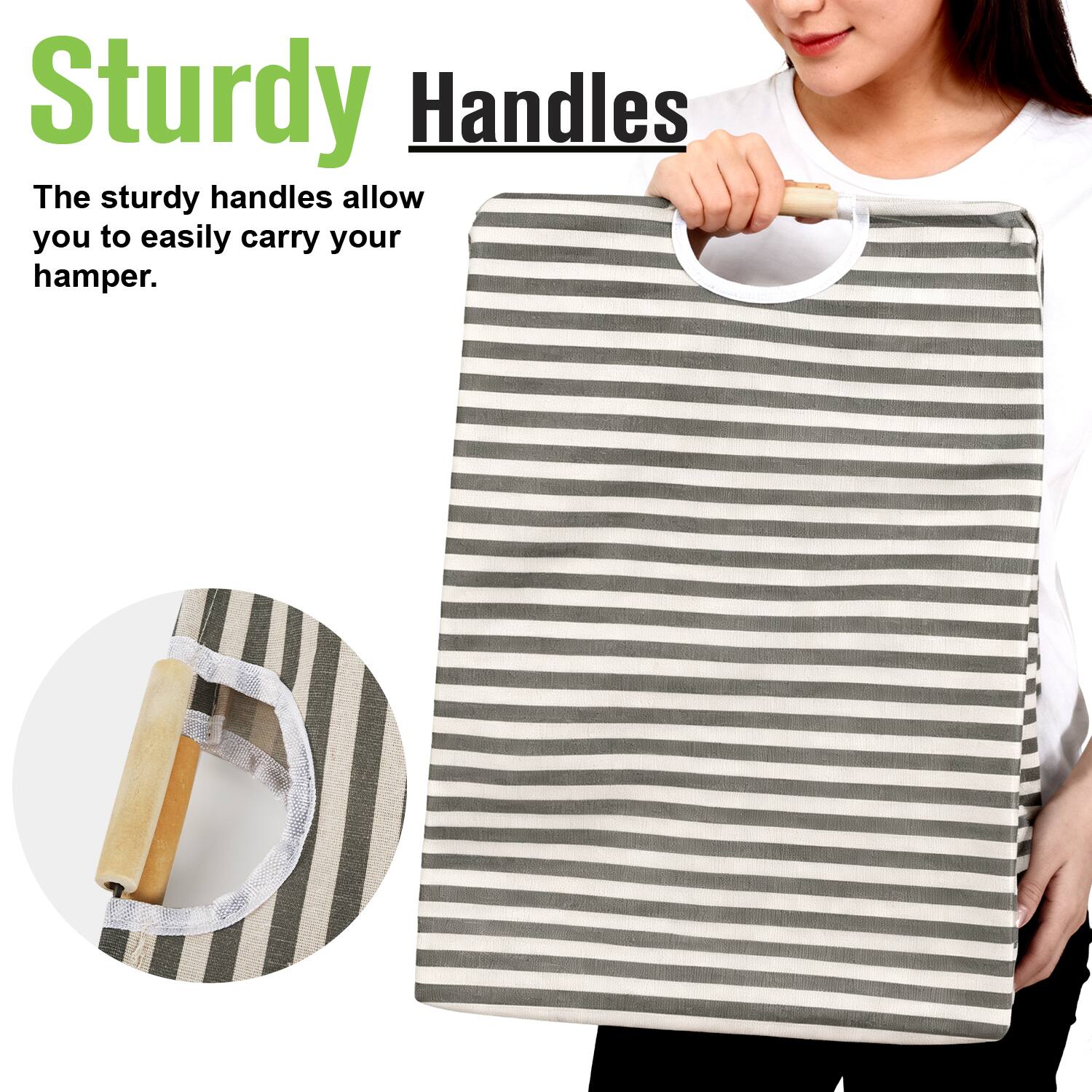 Sturdy Handles

The sturdy handles allow you to easily carry your hamper.