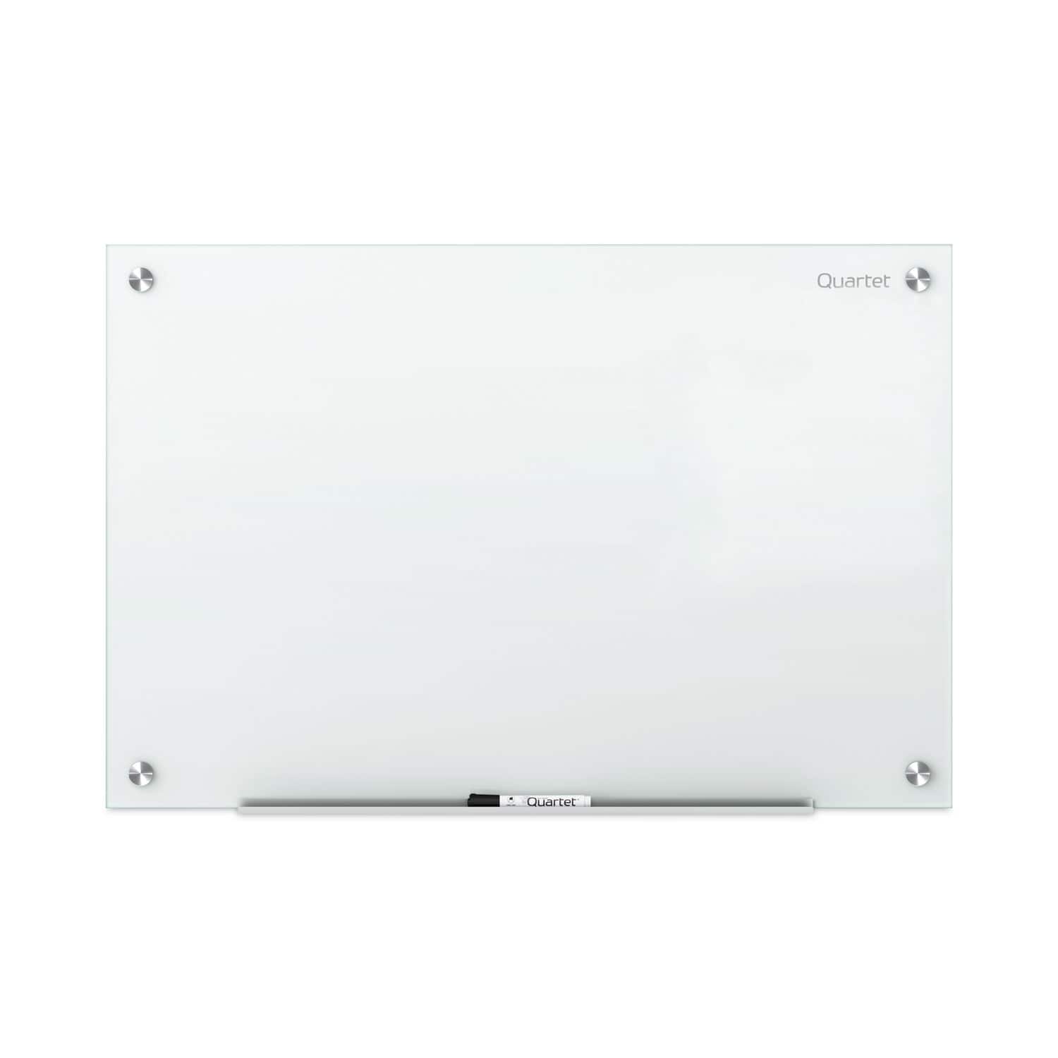 Quartet - Infinity Magnetic Glass Marker Board, 36" x 24", White Surface