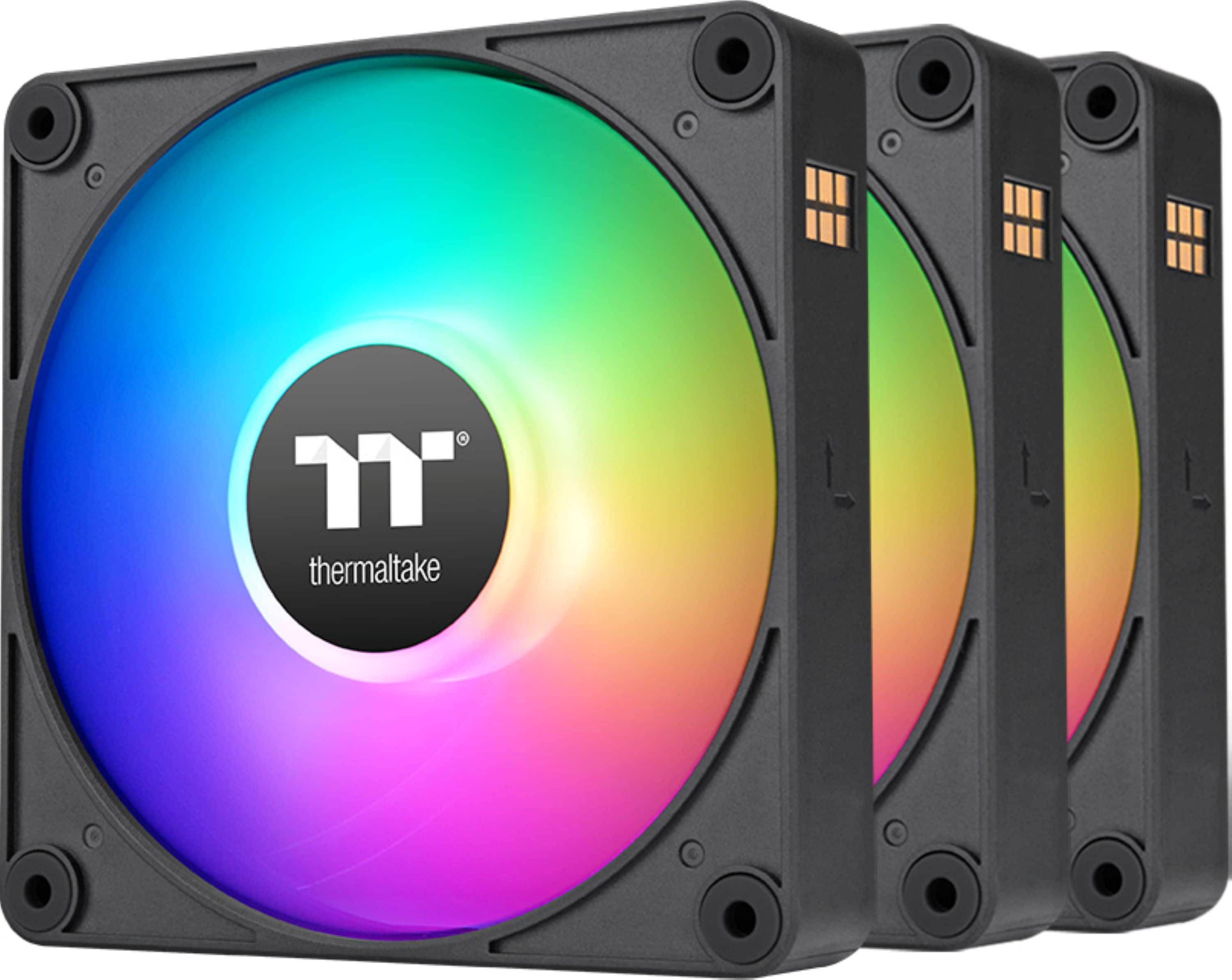 Thermaltake - CT 120 ARGB Sync 120mm Cooling Fan with Daisy-Chain Design (3-Pack) - Black - Front_Zoom