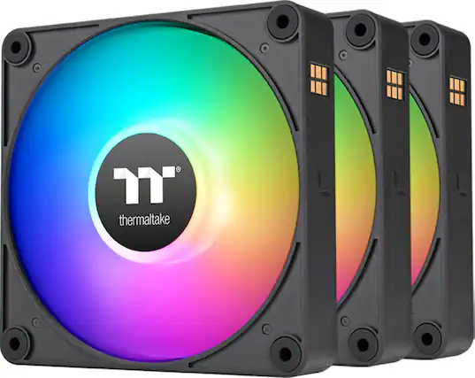 Front. Thermaltake - CT 120 ARGB Sync 120mm Cooling Fan with Daisy-Chain Design (3-Pack) - Black.