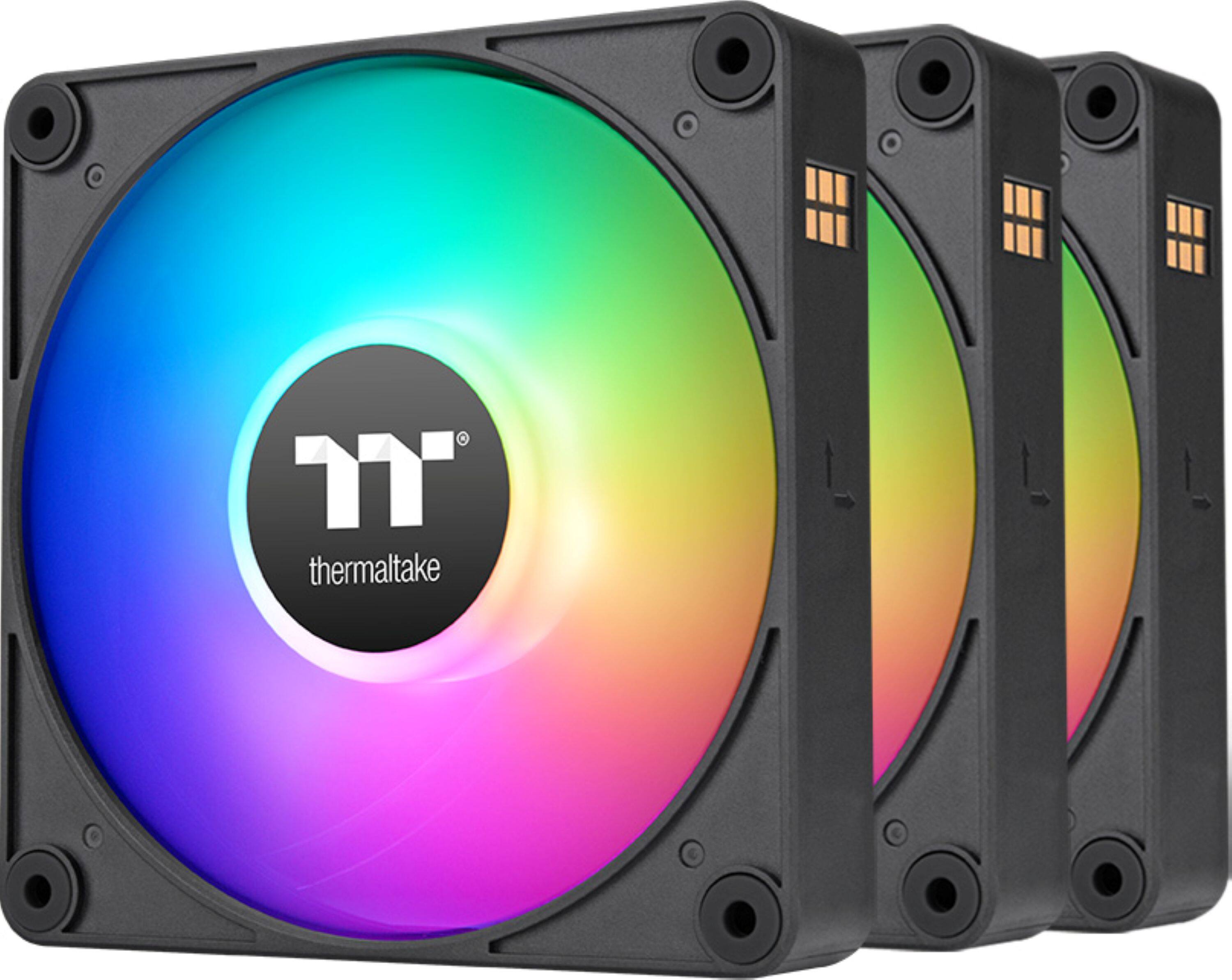 Thermaltake - CT 120 ARGB Sync 120mm Cooling Fan with Daisy-Chain Design (3-Pack) - Black