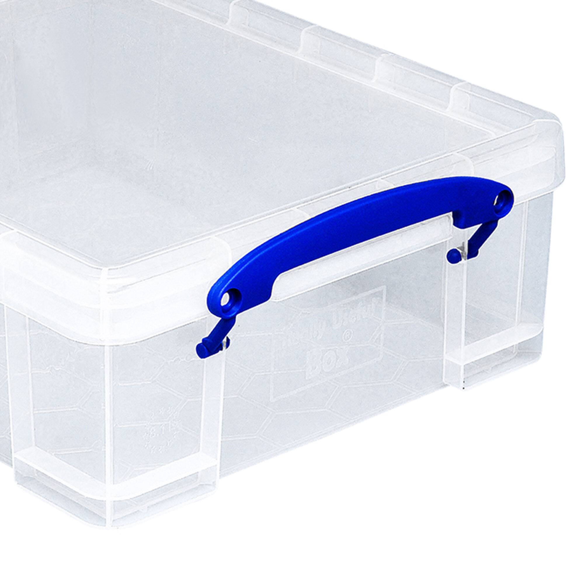 Alt View 10. Really Useful Box - Really Useful Box 8.1L Plastic Storage Container with Clip Lock Handle (2 Pack) - Clear.