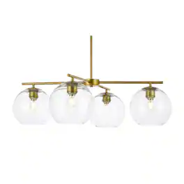 Living District - Opus 4 lights brass pendant - Brass And Clear